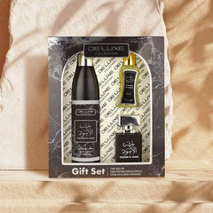 KHASHAB AL ASWAD 250ML AIR FRESHNER + 50ML WATER PERFUME & 24ML ROLL ON - 3 PIECES GIFT SET