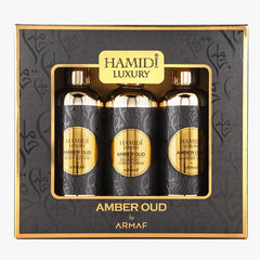 LUXURY AMBER OUD GIFT SET 95ML (SHOWER GEL + BODY LOTION + SHAMPOO CONDITIONER)