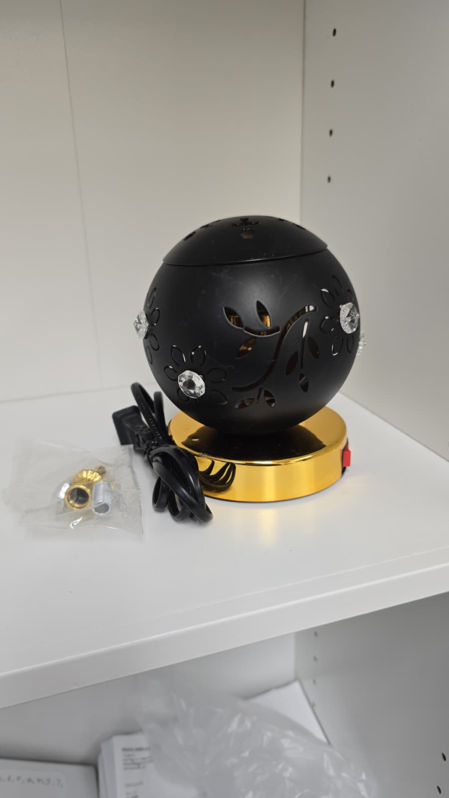 incense round Black burner
