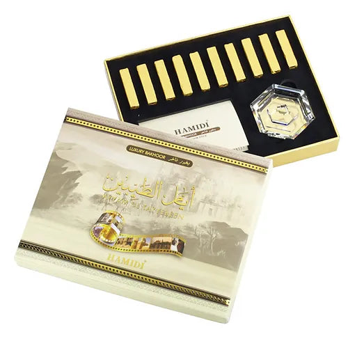 HAMIDI LUXURY BAKHOOR AYAM UL TAYYEBEN 10  INCENSE STICK WITH CRYSTAL BASE HOME