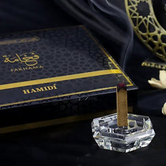 HAMIDI LUXURY BAKHOOR FAKHAMA 10  INCENSE STICK WITH CRYSTAL BASE HOME FRAGRANCE