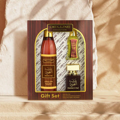 KHASHAB AL OUD 250ML AIR FRESHENER & 50ML WATER PERFUME & 24ML ROLL ON - 3 PIECES GIFT SET